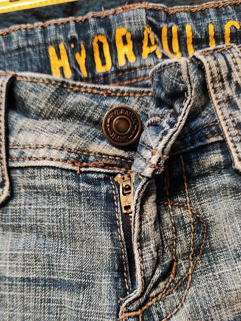 Hydraulic Distressed Blue Denim Shortie Shorts